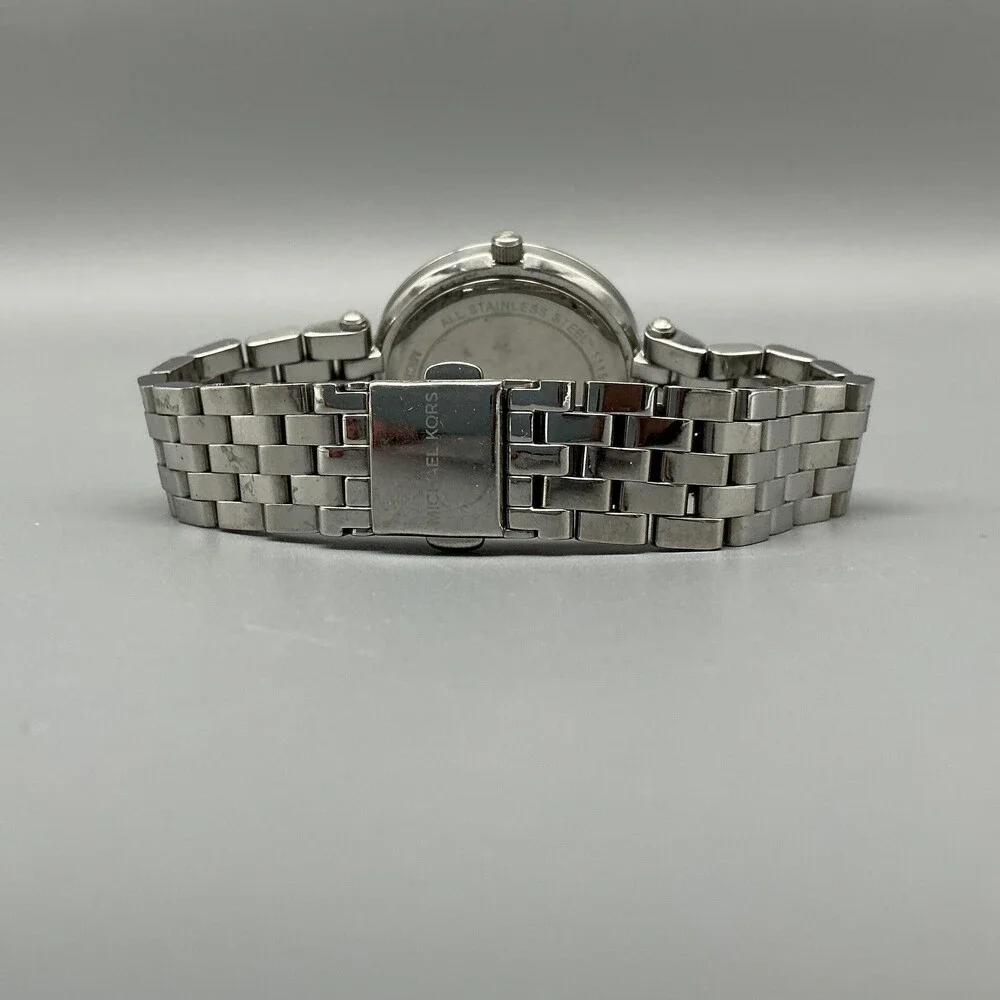 Michael Kors Womens Watch 32mm Silver Tone Stainless MK-3476 New Battery 6.75
